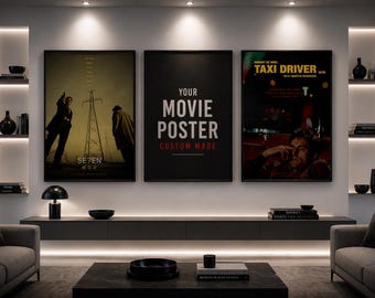 Affiche de film personnalisée | Affiche de film personnalisée | Art mural minimaliste sombre (téléchargement instantané)