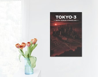 Tokyo-3 néon Genesis Evangelion affiche de Zazzle.be Liste d'envies Vous avez des idées ? Anime City Skyline Art imprimable (téléchargement instantané)