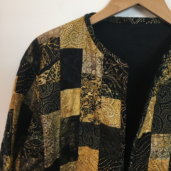 Vintage 80s/90s Handmade Cropped Quilted Cotton J… - image 4