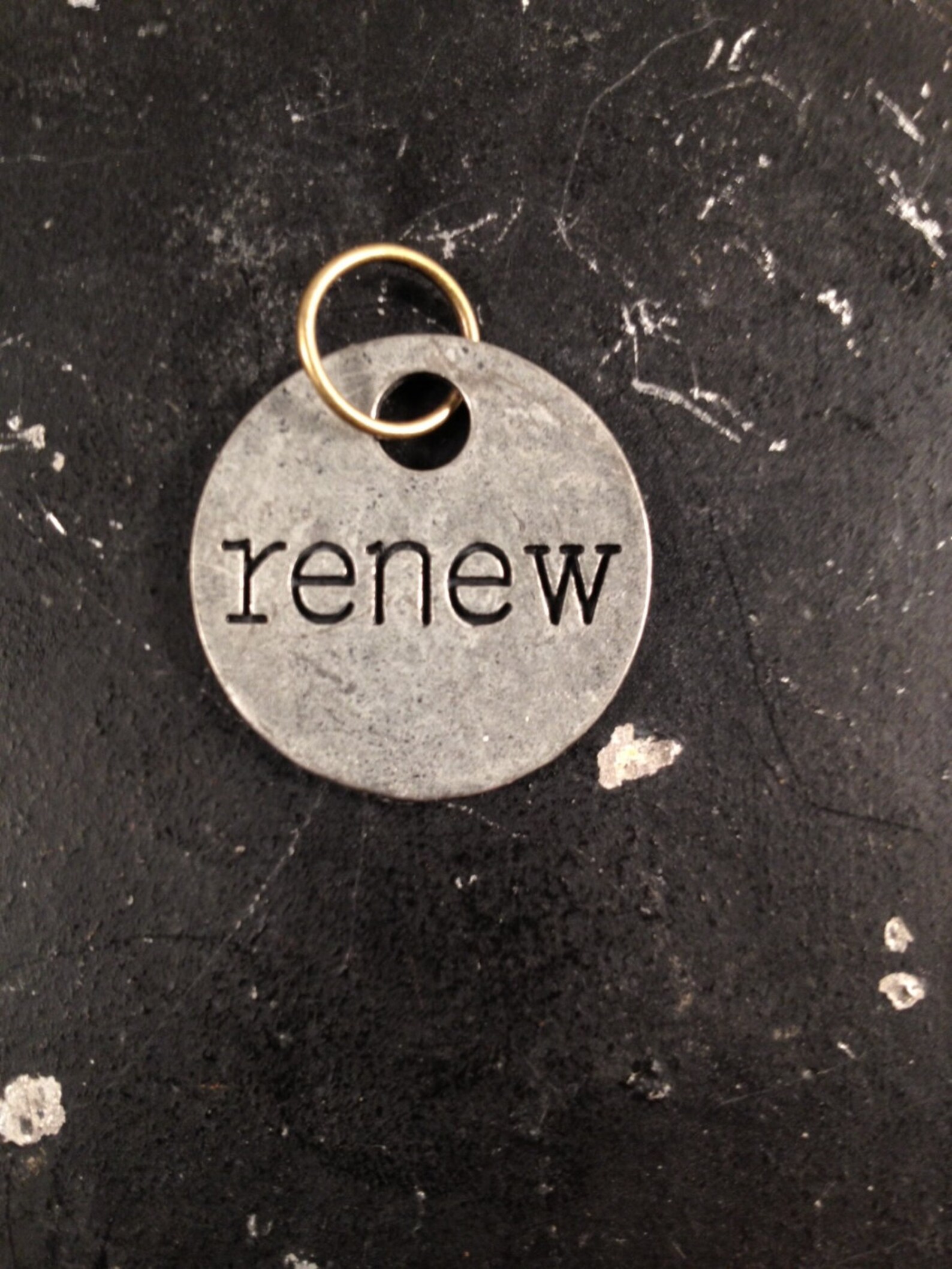 Renew Metal Tag with Words Industrial Jewelry Charm for DIY Etsy