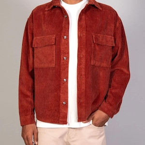 Men's Corduroy Jacket: Retro Casual Cotton Winter Coat Tile