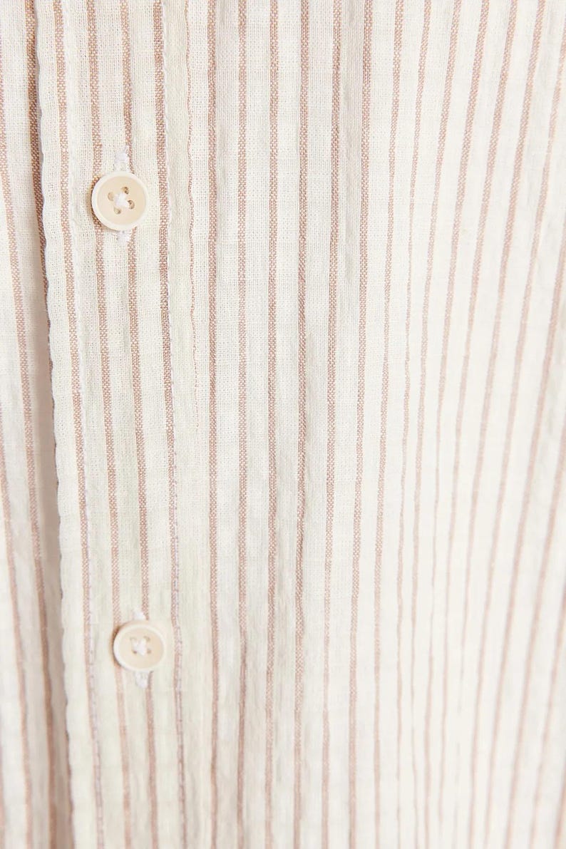 Men's Striped Linen Shirt: Cotton Blend, Regular Fit - Etsy