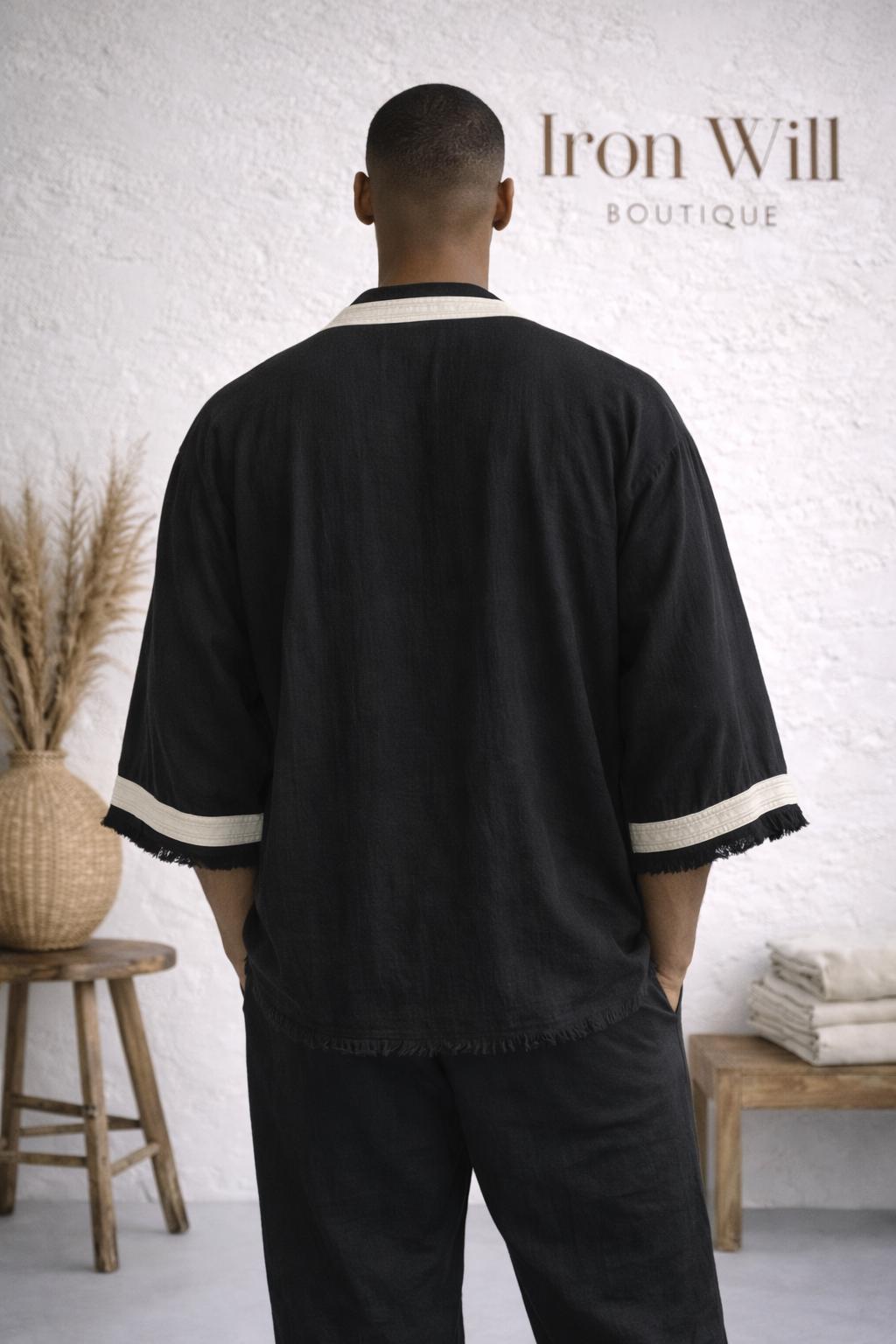 Men's Muslin Robe Men's Organic Cotton 4-layer Muslin Kimono Robe | Boho Beach Cover Up ...