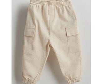 Pantalones de bebé de mezcla de algodón y lino: pantalones de estilo bohemio para niños pequeños