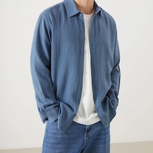 New Season Men&#39;s Muslin Shirt, Summer Shirt, Boho Shirt, Men&#39;s Shirt, Linen Shirt, Men&#39;s Clothing