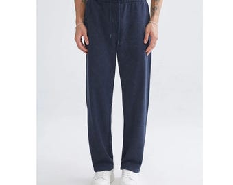 Pantalones deportivos de mezcla de algodón orgánico: pantalones deportivos de entrenamiento de corte holgado