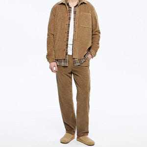 Men's Corduroy Shirt Jacket, Oversized Corduroy Shacket, Casual Vintage Button-Up, Fall Layering Shirt, Retro Streetwear