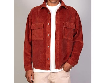 Herren Cord Jacke: Retro lässiger Baumwolle Wintermantel