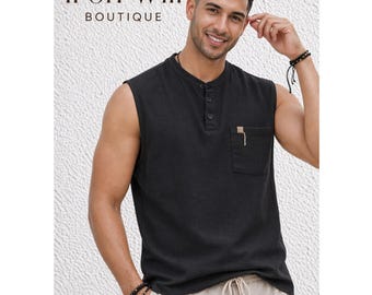 Men's Cotton Sleeveless Tank Top: Gym, Running, Casual Wear