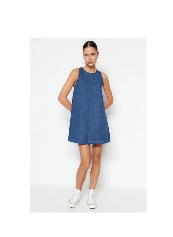 Dark Blue Oversized Denim Mini Dress, Ruffle Hem, 100% Cotton Sleeveless Dress, Casual Summer Dress, Loose Fit Jean Dress - Etsy Israel Dark Blue Oversized Denim Mini Dress, Ruffle Hem, 100% Cotton Sleeveless Dress, Casual Summer Dress, Loose Fit Jean Dress - Etsy Israel