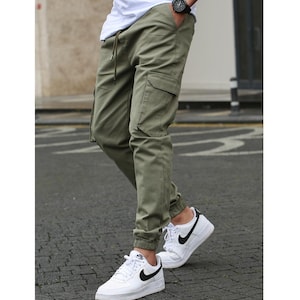 Men&#39;s Cotton Cargo Pants: Relaxed Fit Tactical Joggers