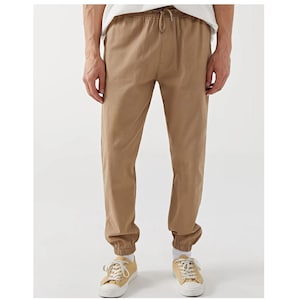 Men&#39;s Jogger Pants,Organic Cotton Jogger Pants,Athletic Casual Ankle Pants,Sustainable Clothing,
