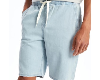 Light Blue Denim Shorts: Men&#39;s Relaxed Fit Cotton Jean Shorts
