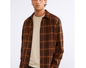 Men’s Plaid Flannel Lumberjack Shirt, Relaxed Fit
