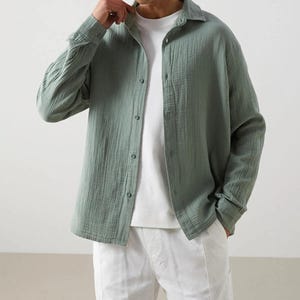 New Season Men&#39;s Muslin Shirt, Summer Shirt, Boho Shirt, Men&#39;s Shirt, Linen Shirt, Men&#39;s Clothing