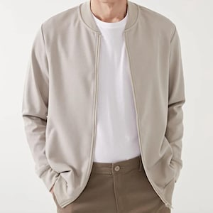 Giubbotto bomber in cotone da uomo / Giubbotto leggero primaverile ed estivo / Giubbotto casual in cotone con cerniera / Regalo per lui
