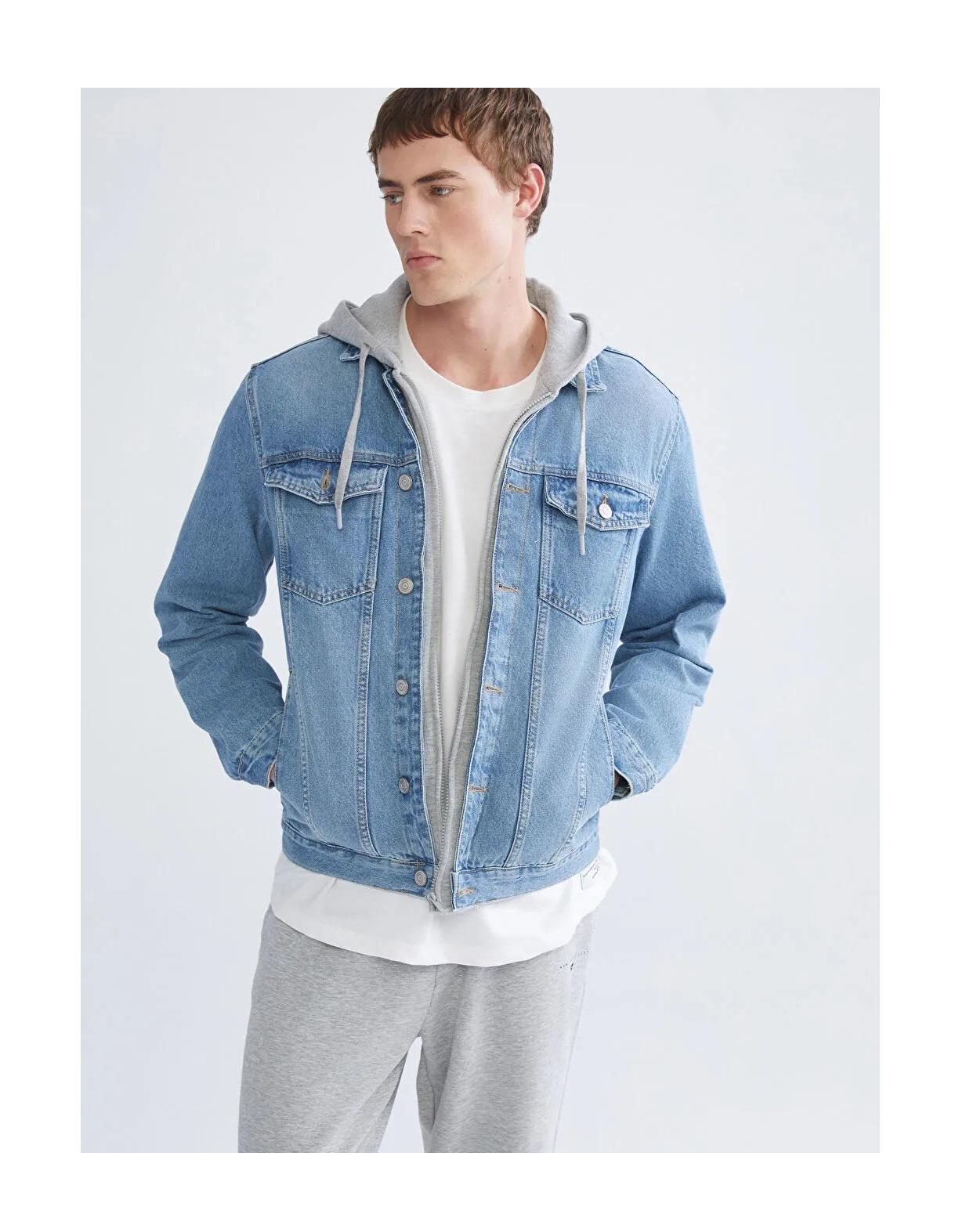 Men's Hooded Denim Jacket: Y2K Vintage Style, Relaxed Fit - Etsy