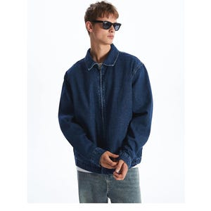 Giacca bomber oversize in denim da uomo, giacca vintage in jeans, capospalla per il ritorno a scuola, cappotto casual da strada, giacca unisex in jeans