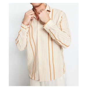 Linen Shirt for Men, Long Sleeve Classic Linen Shirt with Buttons, Oxford Linen Shirt, Mens Linen Shirt for Weddings