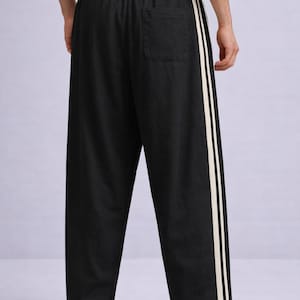 Pantalones de muselina para hombre, pantalones estilo boho con ribete de encaje, ropa de playa de verano de gasa de algodón de corte relajado imagen 5