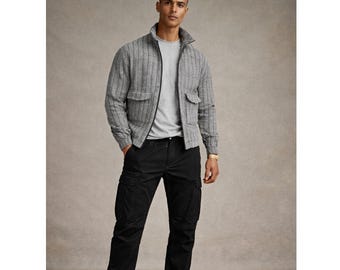 Chaqueta bomber ligera de algodón para hombre: estilo casual primavera/otoño