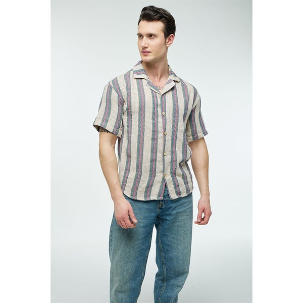 Men's Short Sleeve Button-Up Classic Cotton Shirt, Oxford Cotton Shirt, Men's Wedding cotton Shirt,mens tshirt,mens shirts,mens tshirt