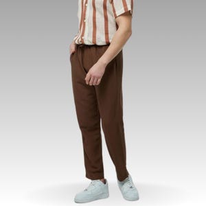 Men&#39;s Cotton Pants, Summer Elastic Waist Loose  Pants,  Vacation Beach Pants, soft trousers