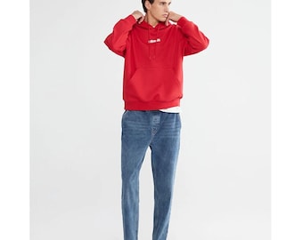 Oversized sweater met capuchon, warme 3-draads katoenen sweater, casual streetwear