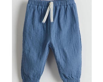 Pantalones de bebé de algodón orgánico: pantalones de muselina estilo bohemio