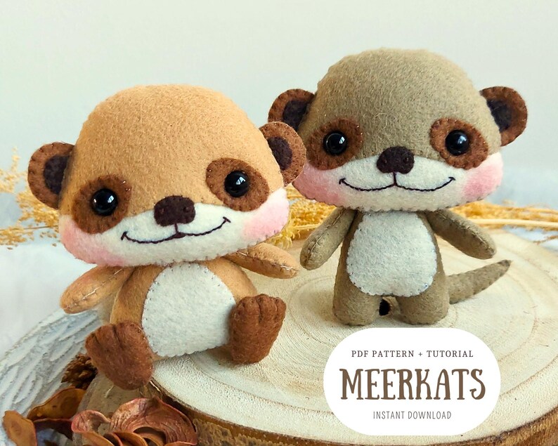 Felt Meerkats - PDF Pattern | Pdf Sewing Pattern, Woodland Animals ...