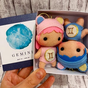 Gemini Gift Gemini Zodiac Sign, Astrological Sign, Horoscope, Zodiac Sign, Gemini Ornament, Felt Toys.