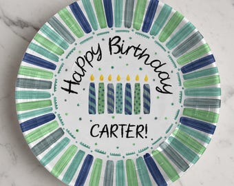 Personalized First Birthday Plate – Custom Baby Name Ceramic Keepsake, Baby’s 1st Birthday Gift, Birthday Tradition Plate P123GK10