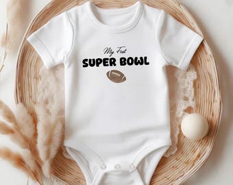 My First Superbowl Onesie, Football Onesie®, Football Baby Gift, Game Day Onesie®, Football Bodysuit, Football Baby, Superbowl Outfit 26EJNN