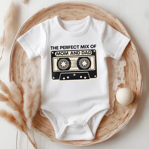 Perfect Mix of Mom and Dad Baby Onesie® - Cute Retro Mixtape Baby Bodysuit, Cute Baby Shower Gift 216RWNN