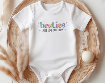 Besties Just Like Our Moms Baby Onesie®, Natural Best Friend Onesie®, BFF Onesie®, Best Friend Bodysuit, Funny New Mom Gift OS1744934799