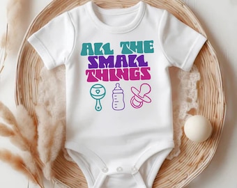 All The Small Things Baby short sleeve onesie, Emo Baby Lyrics, Pop Punk Baby, Emo Parents, Gifts For Baby, Gifts for Goth Parents 216S8NN
