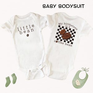 My Birthstone Is a Coffee Bean Onesie, Little Bean Baby Onesie, Coffee Baby Bodysuit, Minimalist Baby Bodysuit, Newborn Baby Onesie OS170379