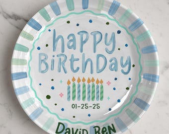 Personalized Birthday Plate – Custom Name & Date Ceramic Keepsake, Food Safe Celebration Plate, Birthday Gift Idea P123H680