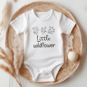 Little Wildflower Baby Onesie, Baby Girl Bodysuit, Boho Baby Girl Clothes, Flower Baby Outfit, Boho Baby Onesie, Baby Shower Gift Girl OS148