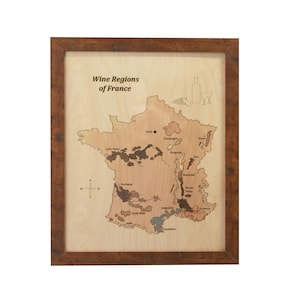 Kaart wijnregio, Frankrijk