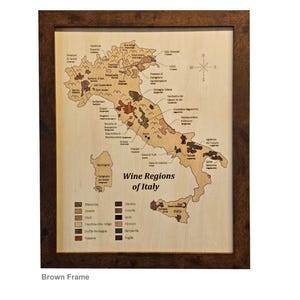 Wine Region Map, Italy
