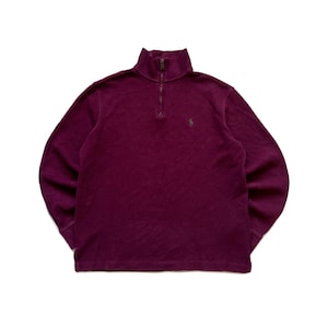 Vintage Polo Ralph Lauren 1/4 Zip Pullover Burgundy Size S