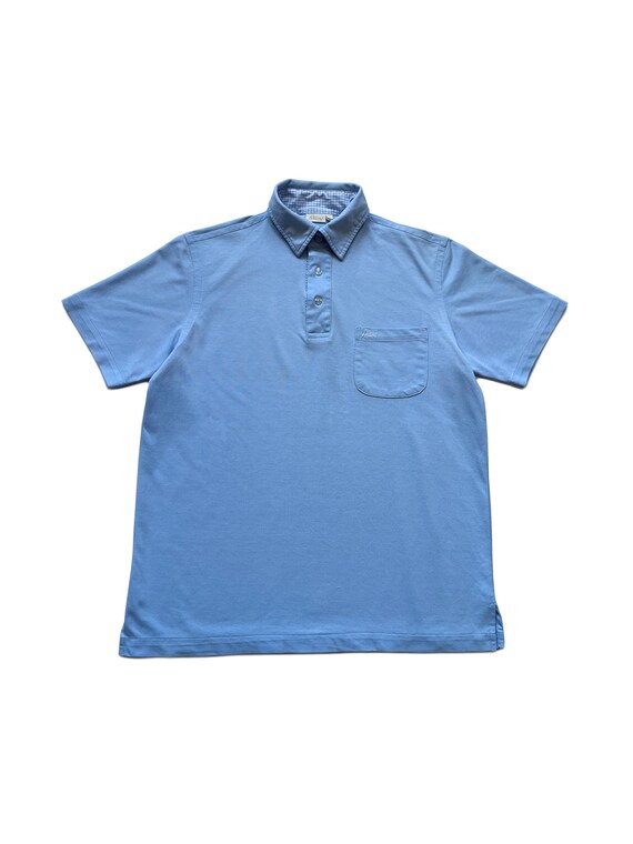Brioni, Vintage Brioni Short Sleeve Polo Shirt Light Blue Size M