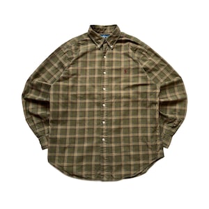 Vintage 90s Polo Ralph Lauren Plaid Classic Fit Collared Button Up L/S Shirt Size L