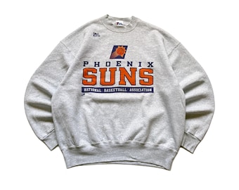 Sudadera holgada de cuello redondo del equipo de baloncesto de la NBA Phoenix Suns de los años 90, gris, talla XXL