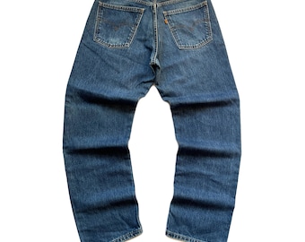 Vintage 90s Levis 618 Orange Tab Regular Fit Straight Leg Washed Blue Denim Jeans Size 34x32