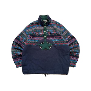 Vintage 90s FILA 1/4 Fleece Pullover - Retro Colorful Ski Jamper Size XL