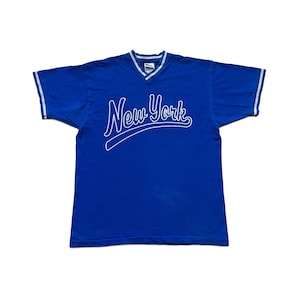 Maglietta vintage anni &#39;90 dei New York Knicks NBA da basket, blu, taglia L