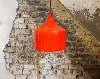 Vintage hanglamp in oranje opaline glas, jaren 70 - Oranje lamp