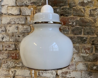 Weiße Opal-Pendelleuchte, 1970, Italien – Glas-Pendelleuchte – Weiße Lampe
